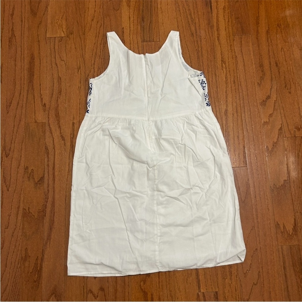 BeachLunchLounge White Blue Embroidered Sleeveless Dress Large - Picture 3 of 7